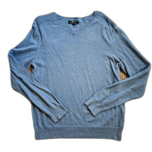 Marc Anthony Cashmere Blend V-neck Sweater Sky Blue Pullover Size Large